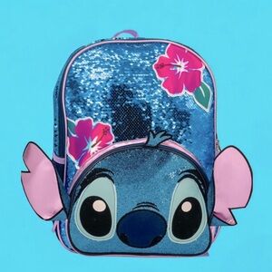 Disney Stitch Sequin Blue and Pink Hawaiian Mini Backpack